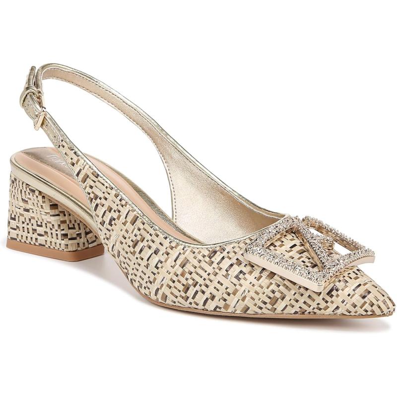 Franco Sarto Women’s Racer Slingback Pump(Multi Natural Raffia Fabric ...